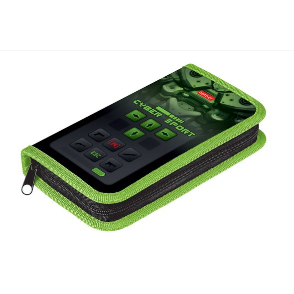 Пенал Hatber 190х115мм 1 отделение на молнии конгрев -CYBER SPORT-  в индив.упак. , 